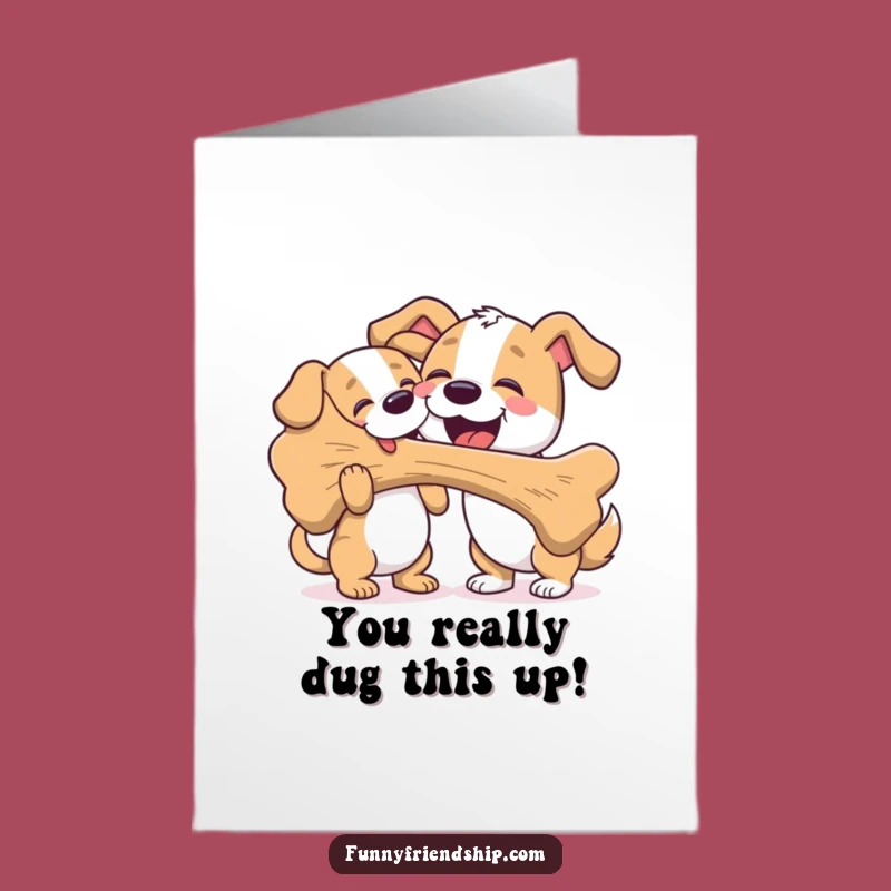 Free Printable Congrats Card: Dog Shares Giant Bone Celebration Downloadable