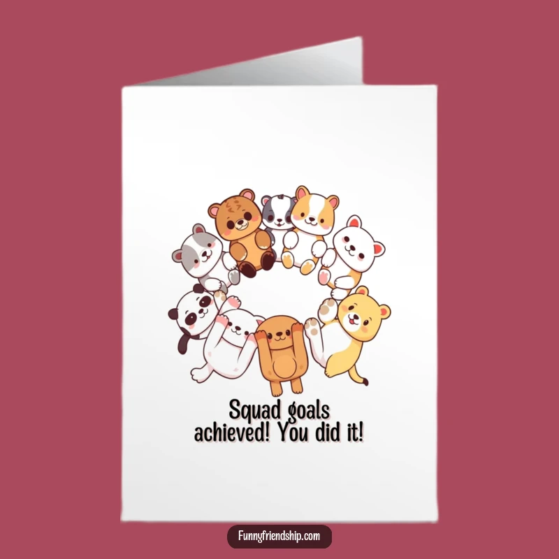 Free Printable Congrats Card: Funny Animal Circle for Celebrating Big Achievements