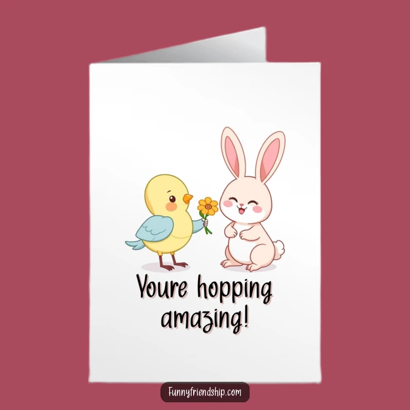 Free Printable Congrats Card: Funny Bird & Rabbit Bloom Congratulations, Downloadable Cheer
