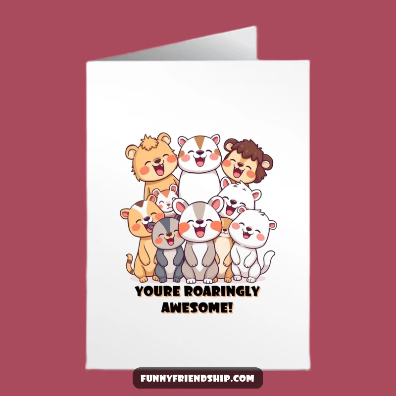 Free Printable Congrats Card: Joyful Animals Laughing Funny Downloadable Gift