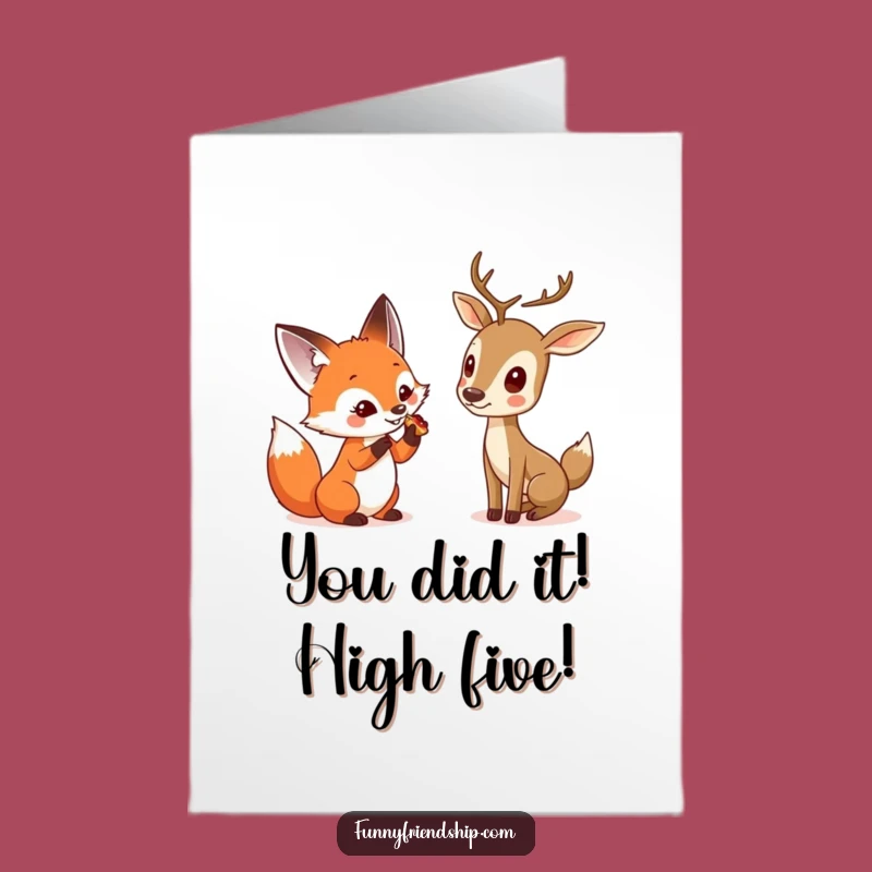 Free Printable Congratulations Fox & Deer Card, Funny Downloadable for Any Occasion