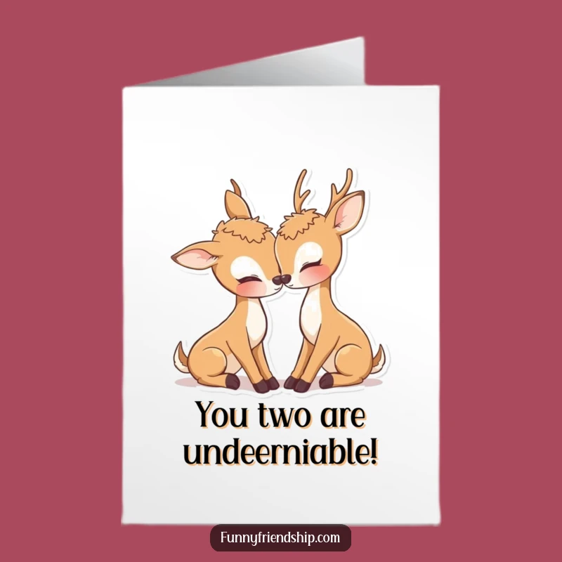 Free Printable Deer Congratulations Card - Adorable Nuzzle Downloadable Greeting
