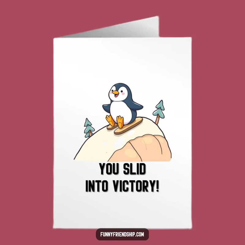 Free Printable Penguin Congratulations Card - Sliding Friend Downloadable Gift!
