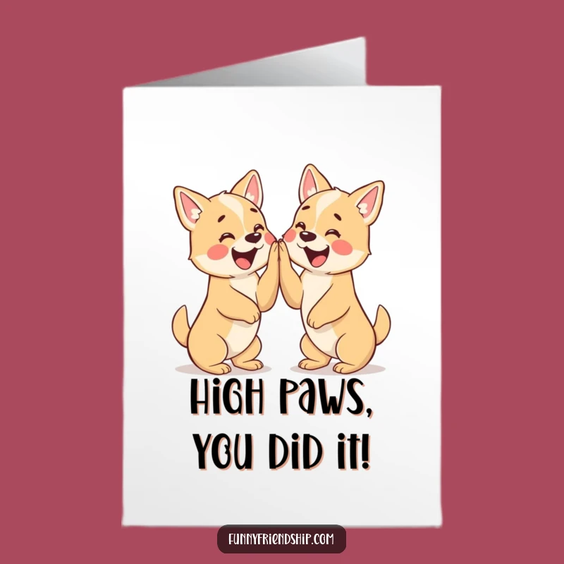 Free Printable Dog High Five Congrats Card: Hilarious Downloadable Gift!