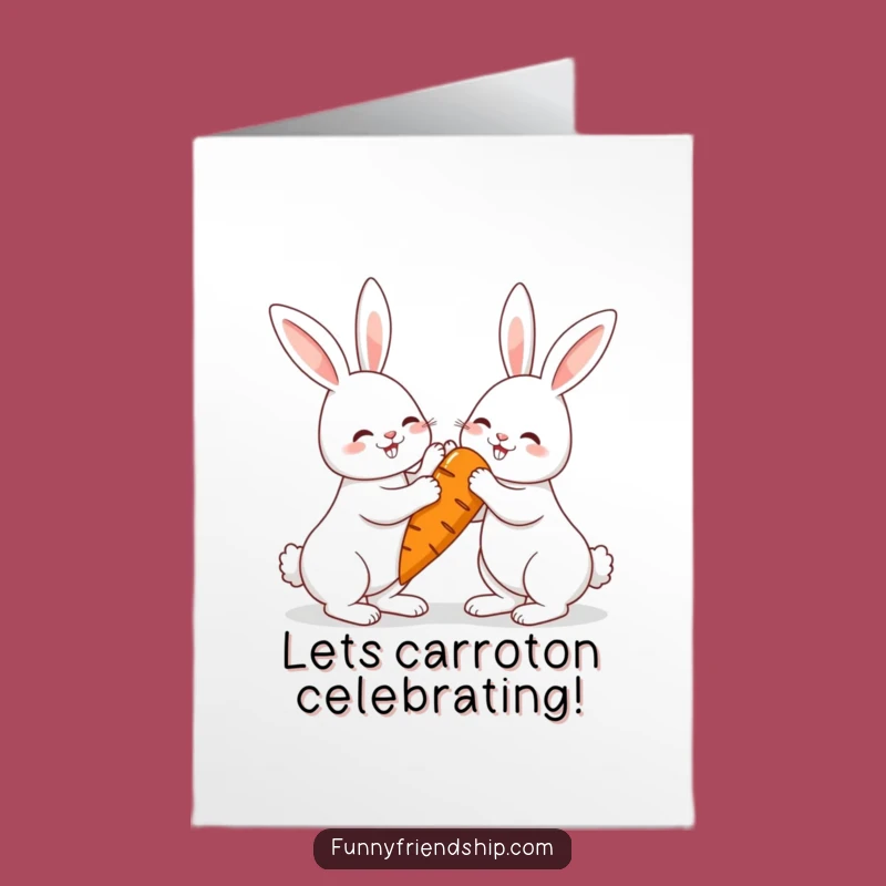 Free Printable Rabbit Congrats Card - Funny High-Five Carrot Downloadable DIY
