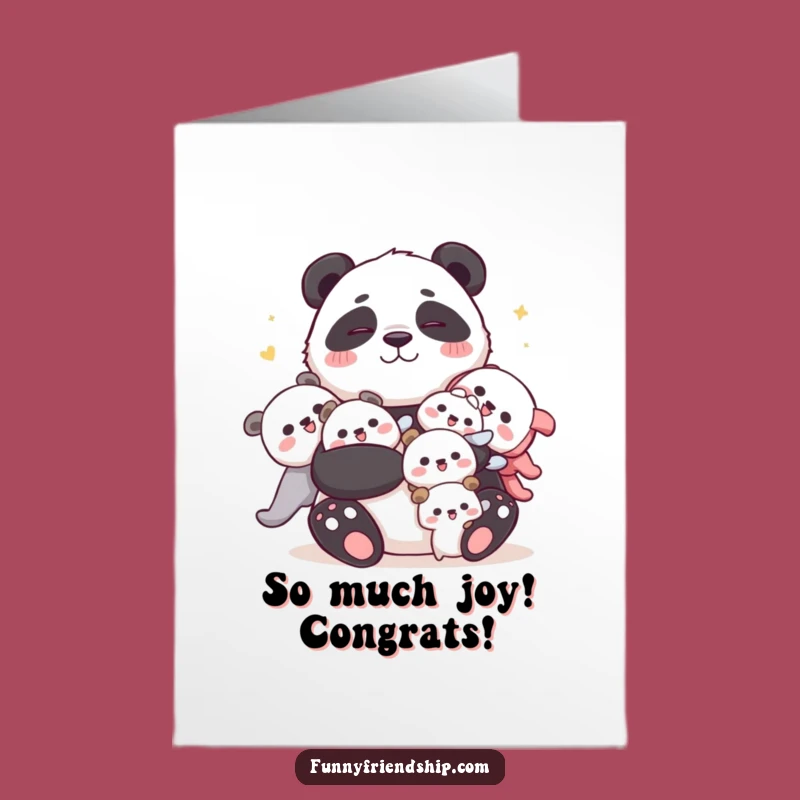 Free Printable Panda Congratulations Card: Joyful Embrace, Cute Panda Downloadable