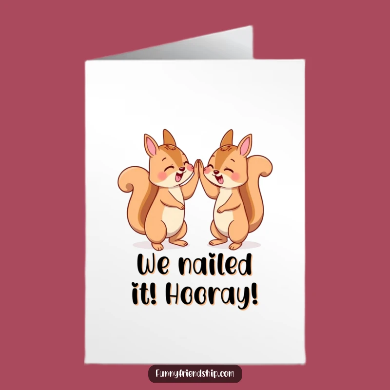 Free Printable Congrats Card Funny Squirrel High Five Downloadable, You Did It High Five!