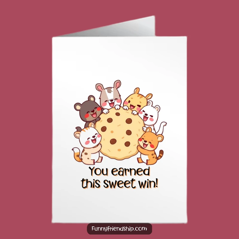 Free Printable Congrats Card: Animal Cookie Party, Humorous Downloadable Gift for Celebration