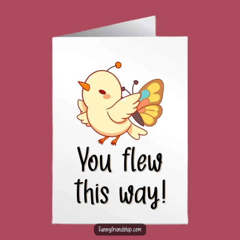 Free Printable Congrats Card: Joyful Bird & Butterfly Wishes
