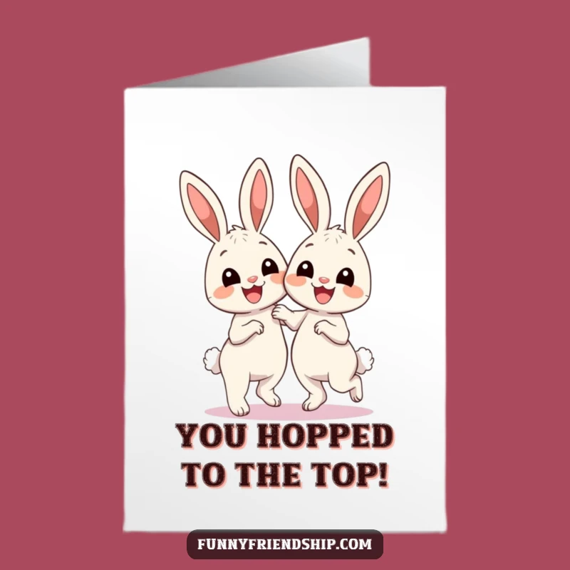 Free Printable Congrats Card: Dancing Bunnies Funny Downloadable Gift For Any Achievement