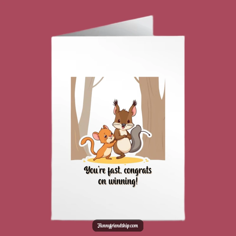 Free Printable Funny Congrats Card: Squirrel & Mouse Tag - Playful Downloadable Gift