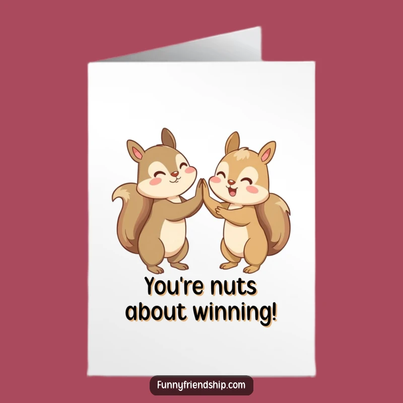 Free Printable Congrats Card: Squirrels High-Five Funny Downloadable Gift