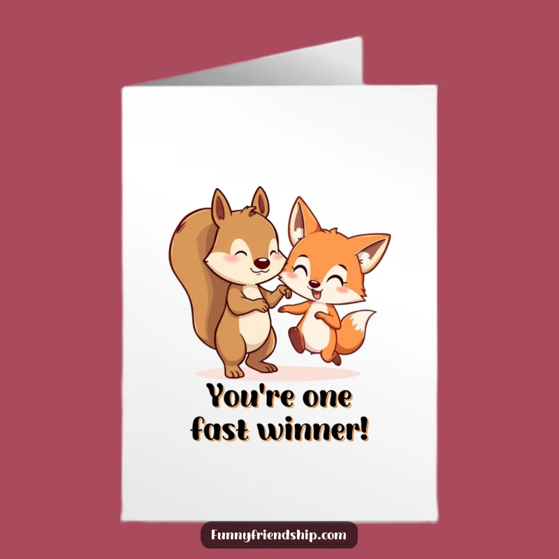 Free Printable Squirrel & Fox Tag Card: Funny Congratulations Downloadable Gift for Achievers