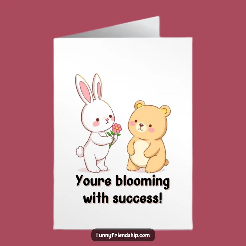 Free Printable Bunny Bear Congrats Card - Flower of Joy Funny Downloadable