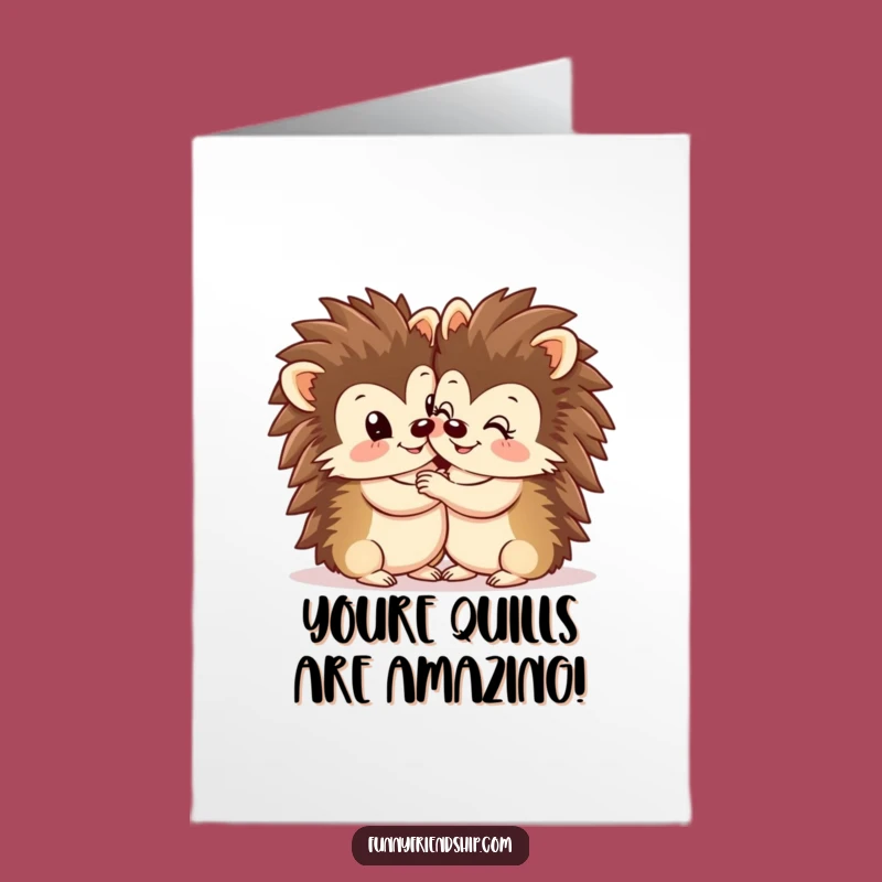 Free Printable Hedgehog Pair Congrats Card - Adorable Hugs Funny Downloadable