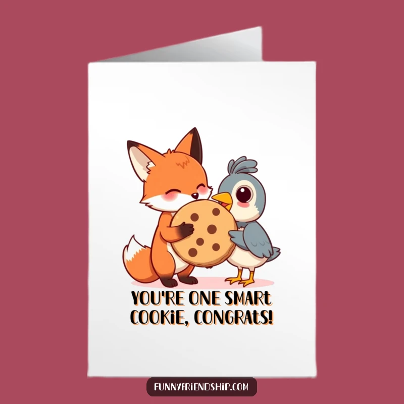 Yummy Free Printable Congrats Card: Fox & Bird Cookie Celebration