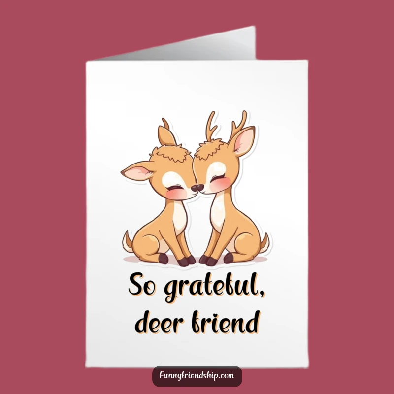 Adorable Free Printable Deer Thank You Card - Nuzzling Gratitude Downloadable Greeting