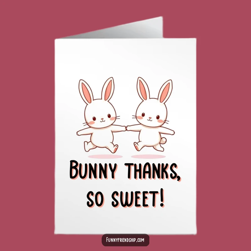 Charming Free Printable Bunny Thank You Card - Skipping Duo Downloadable Gift
