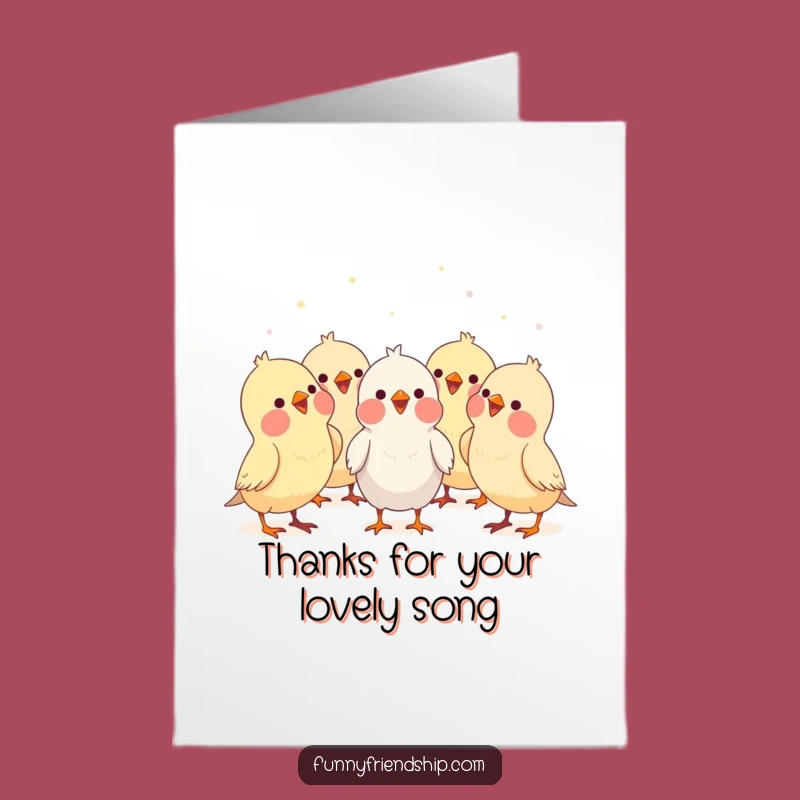 Free Printable Funny Thank You Card: Singing Birds - Melodious Downloadable Gift for Gratitude