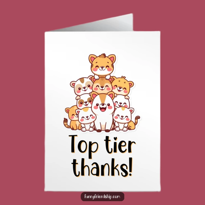 Free Printable Thank You Card: Animal Pyramid - Sweet Downloadable Appreciation