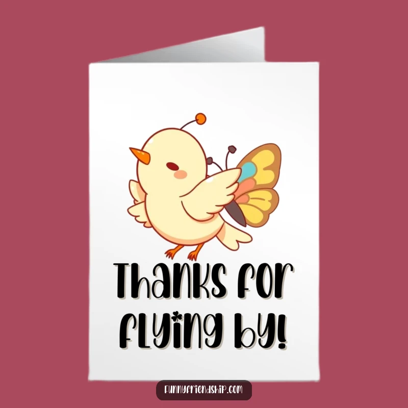 Free Printable Thank You Card: Bird & Butterfly Gratitude Flight