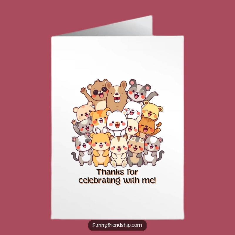 Free Printable Animal Thank You Card: Funny Downloadable Gift for Expressing Joy