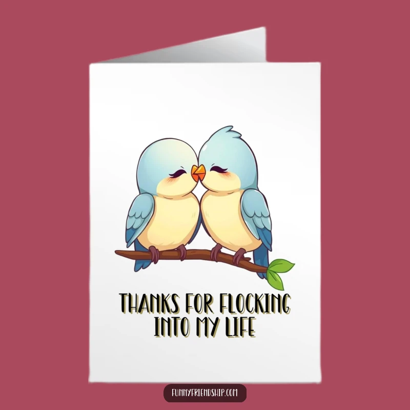 Free Printable Thank You: Love Birds Nuzzling Appreciation Gift