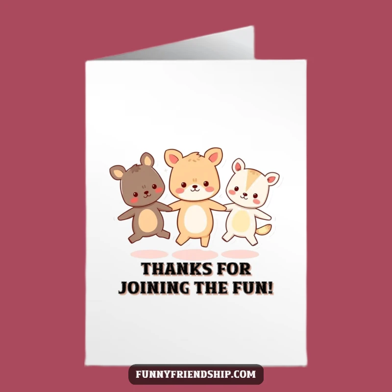 Free Printable Animal Circle Dance Thank You Card: Cheerful Downloadable Gift!