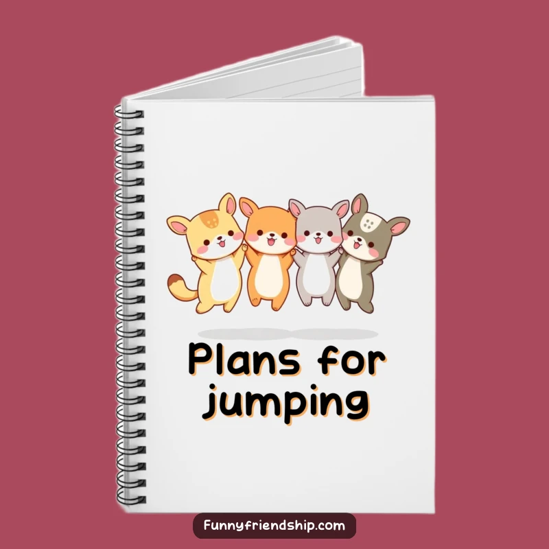 Funny Animal Friends Jumping Notebook - Journal of Joyful Moments