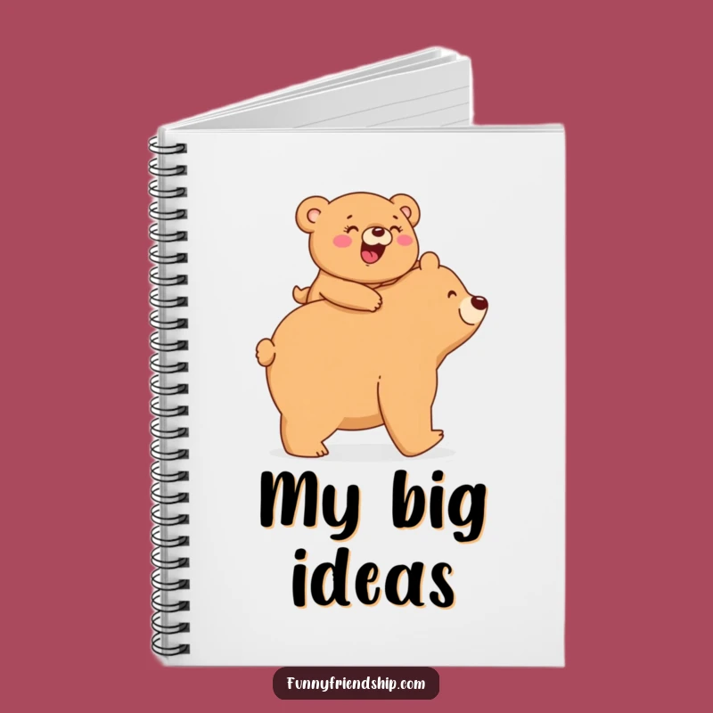 Funny Bear Piggyback Notebook: Capture Sweet Thoughts with Giggling Humor