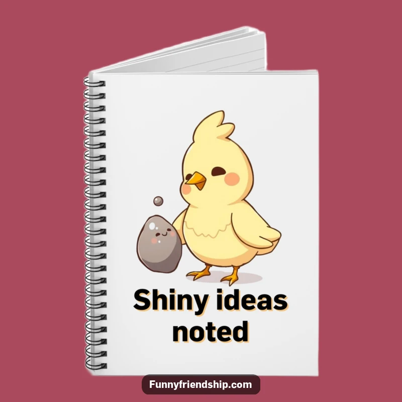 Funny Bird Pebble Gift Notebook - Journal of Thoughtful Moments