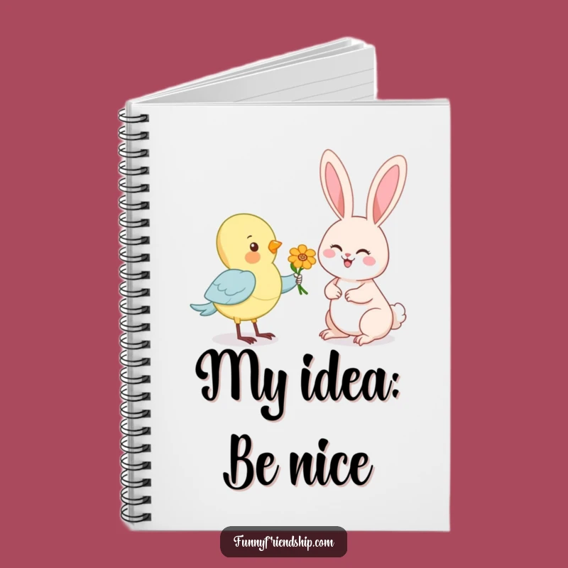 Funny Bird & Rabbit Notebook: Cute Cartoon Journal, Humorous Stationery Gift
