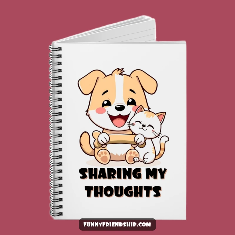 Funny Dog & Cat Bone Sharing Notebook - Pet Lover's Journal