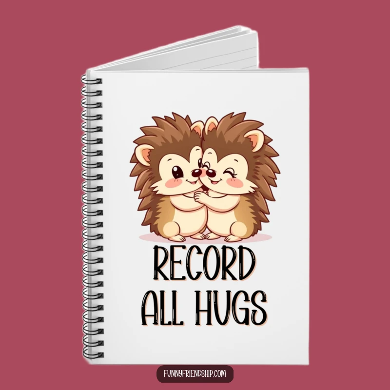 Funny Hedgehog Hug Notebook - Cute Journal for Animal Lovers