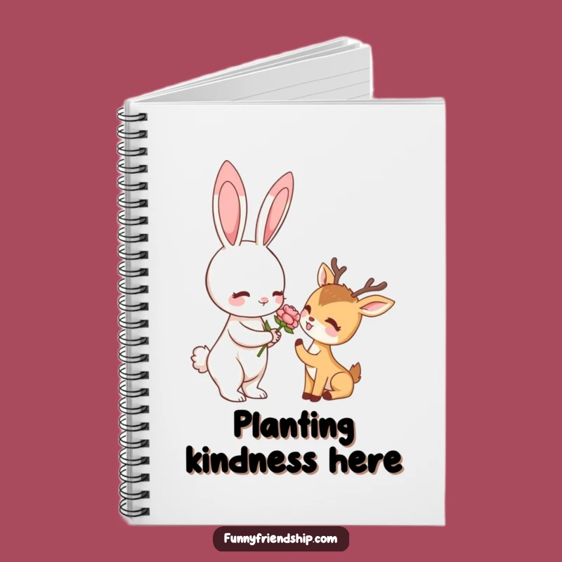 Funny Rabbit & Deer Flower Notebook: Jot Down Ideas with Woodland Smiles, Hilarious Gift
