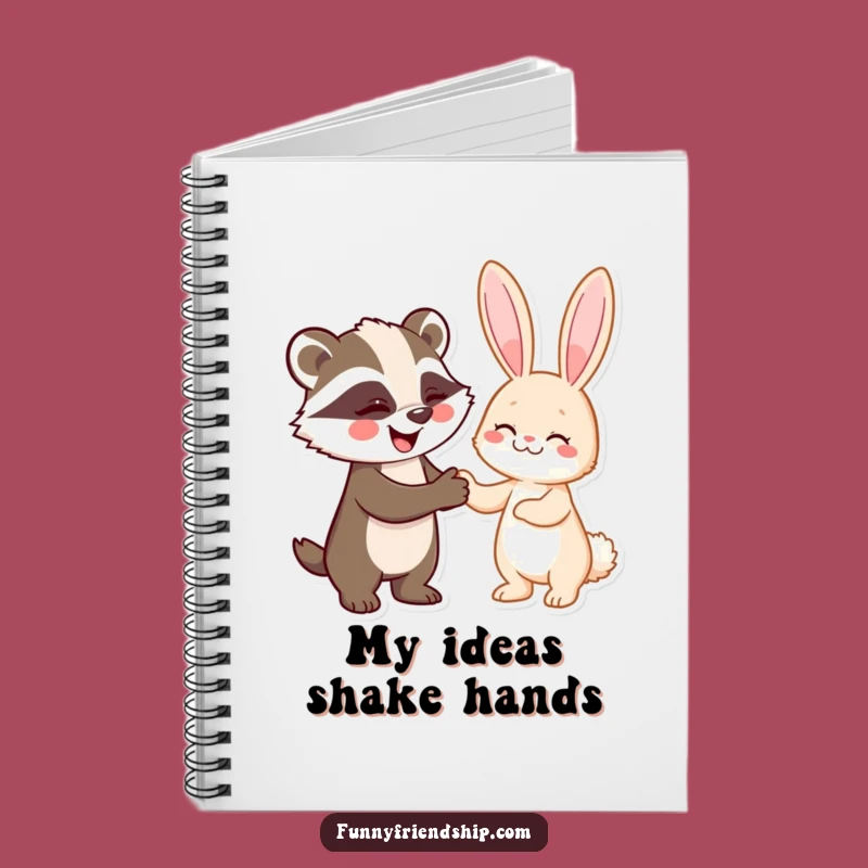 Funny Badger and Rabbit Handshake Notebook: Jot Down Deals with a Smile