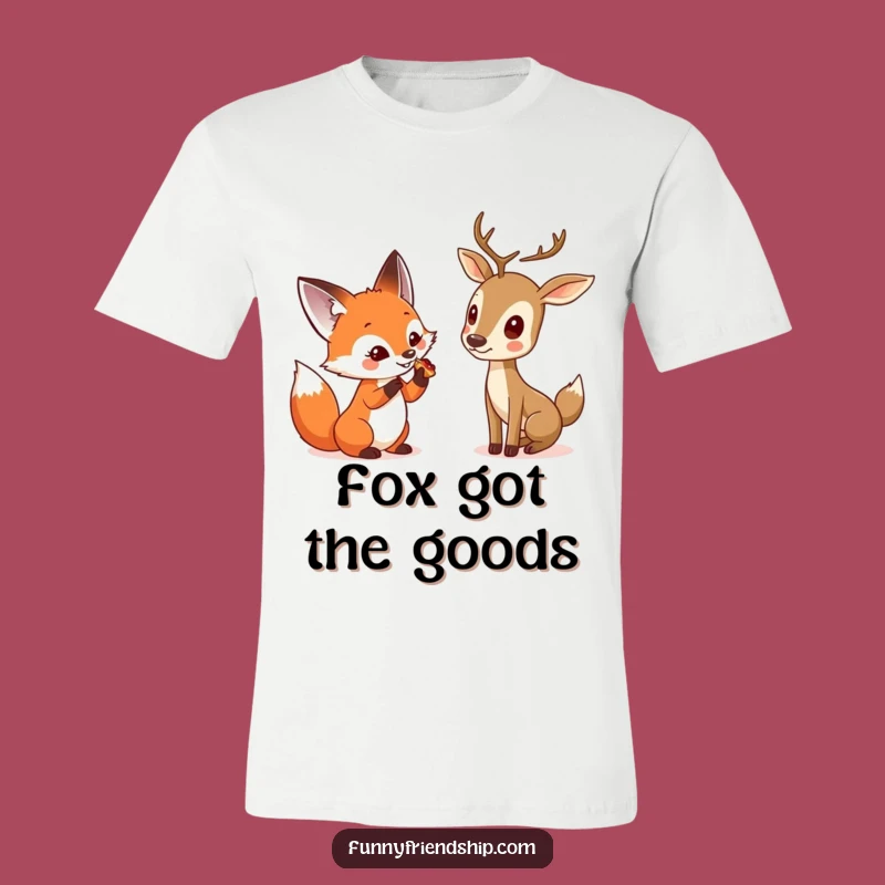 Funny Fox & Deer Friendship T-Shirt - Cute Woodland Creature Funny Gift