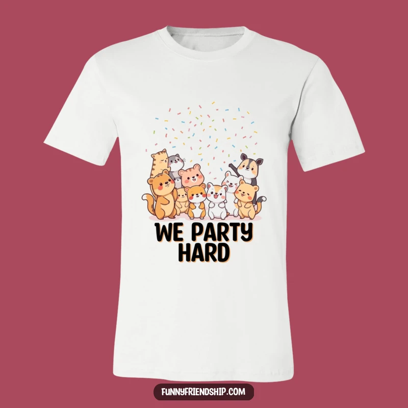 Funny Animal Confetti T-Shirt: Wear the Ultimate Party Vibe
