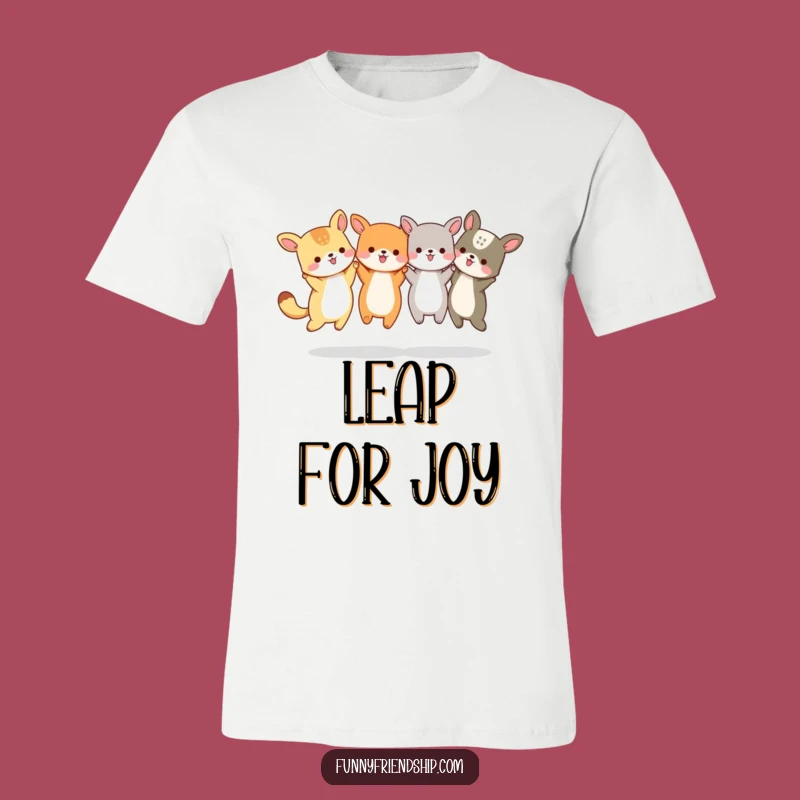Funny Animal Friends Jumping T-Shirt - Wearable Celebration Tee