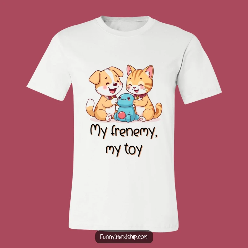 Funny Dog and Cat Playing Together T-Shirt: Hilarious Pet Friendship Tee Gift