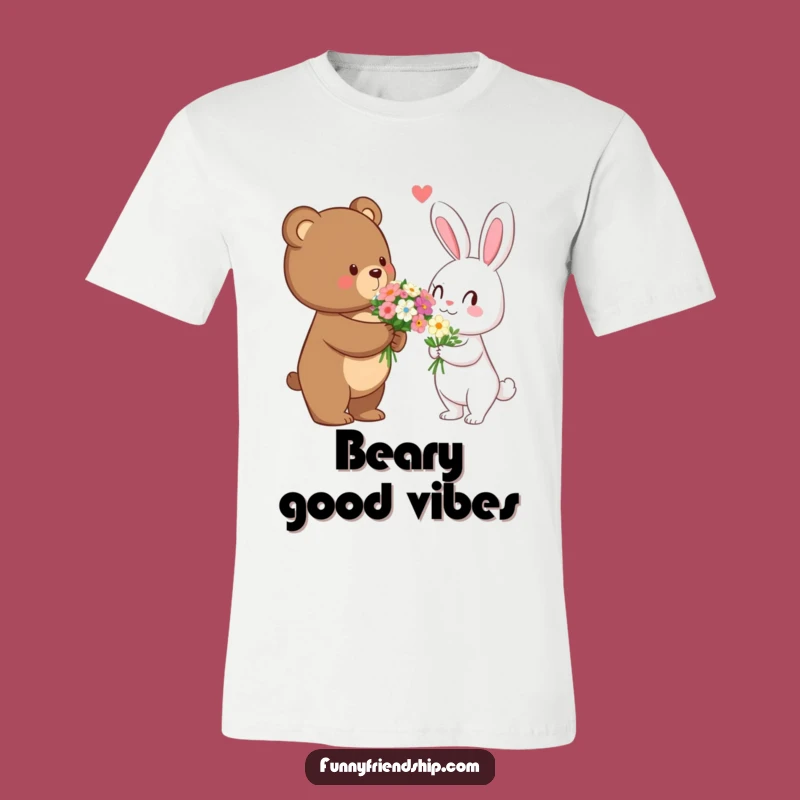 Funny Floral Bear T-Shirt: Bear's Romantic Gesture - A Hilarious and Funny Gift!