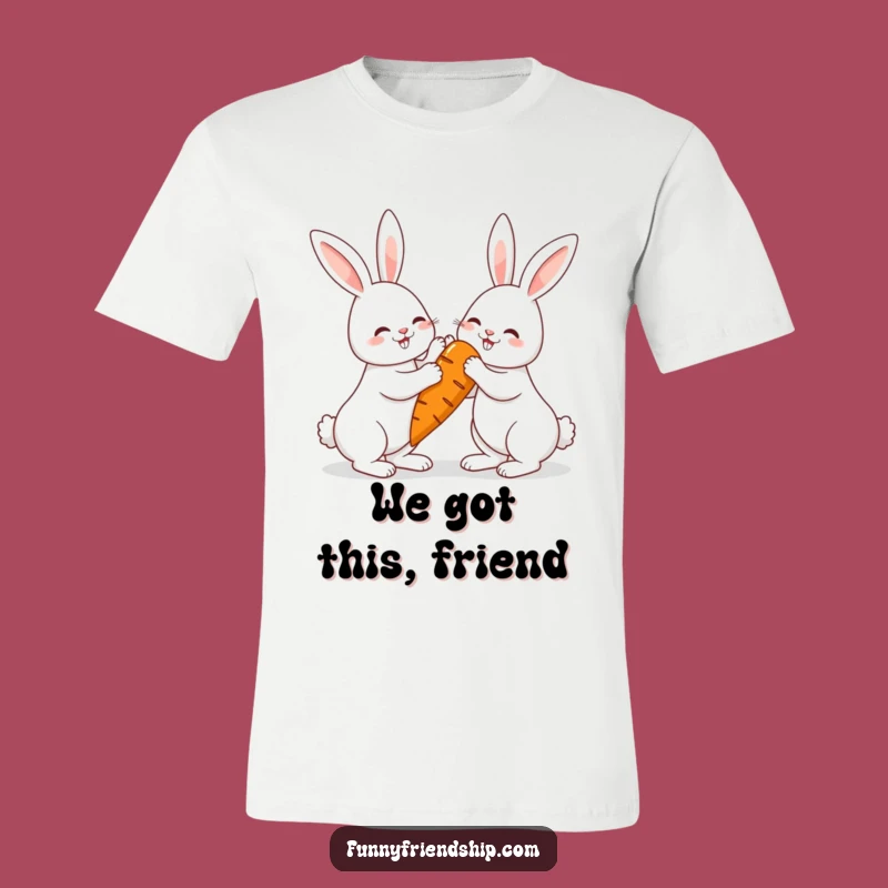 Funny Rabbit High Five Carrot T-Shirt: Victory is Sweet!