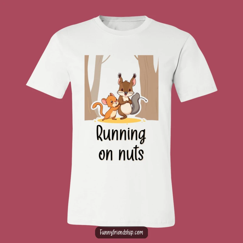 Funny Squirrel Mouse Tag T-Shirt: Energetic Cartoon Friends Apparel
