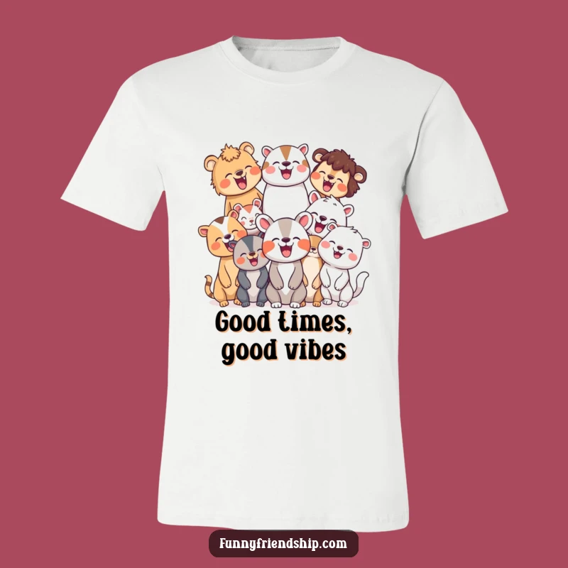Funny Animal Laugh T-Shirt: Joyful Group Graphic Tee, Great Gift