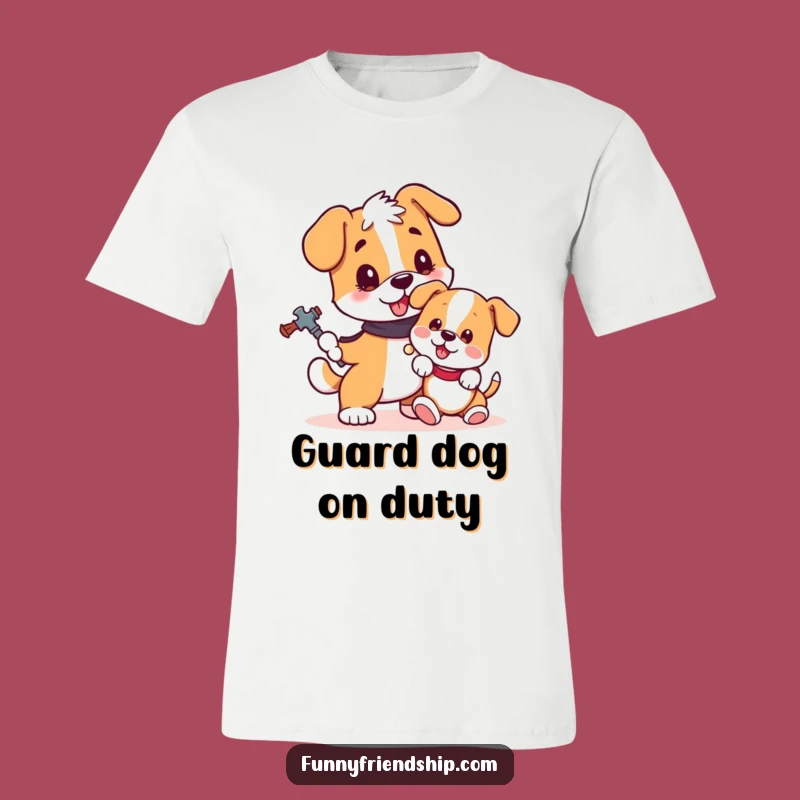Funny Dog and Puppy T-Shirt: A Loyal Guardian's Hilarious Statement for Pet Parents