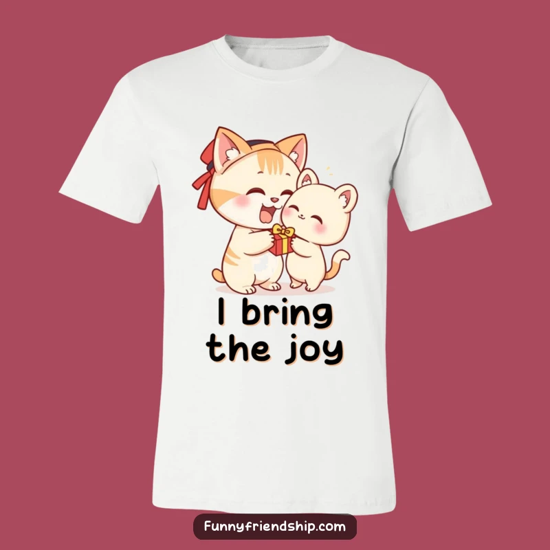 Funny Cat Gift T-Shirt - Cute Character Giving Present Tee for Cat Lovers