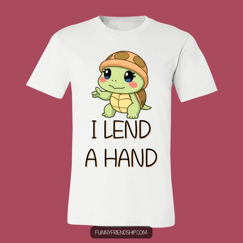 Funny Turtle Helping Hand T-Shirt: Steady Support Tee, Ideal Funny Gift