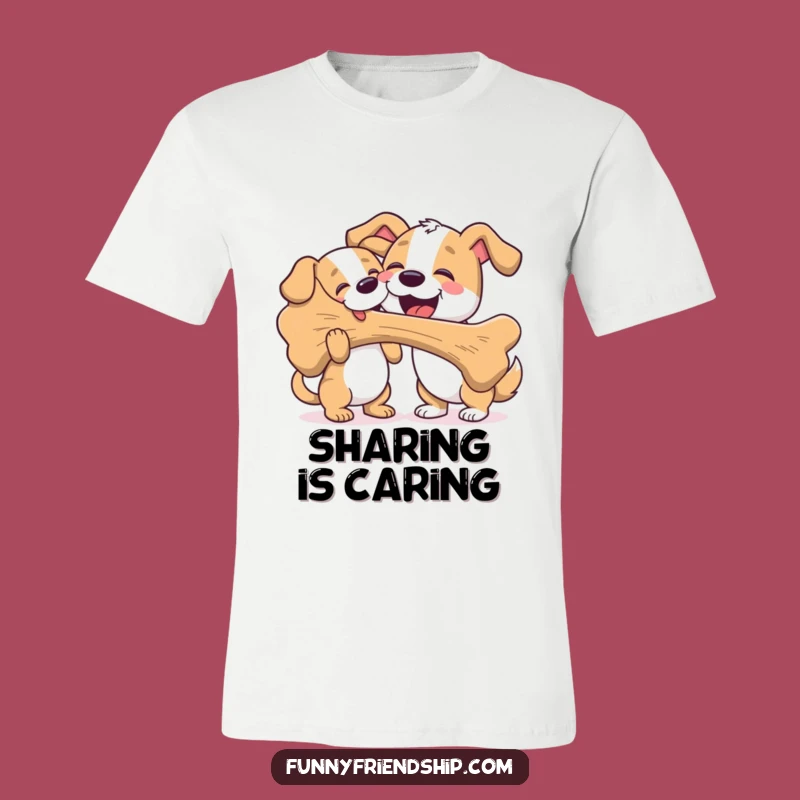 Funny Dog Bone Sharing T-Shirt: Wear Your Love for Dogs