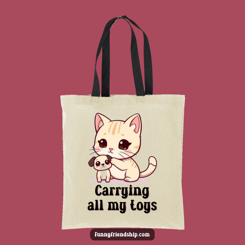 Funny Cat Dog Tag Tote Bag: Carry Your Essentials with Pet-Inspired Humor