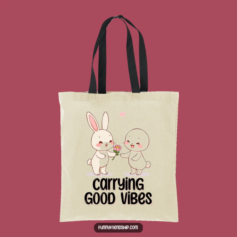 Funny Rabbit Flower Tote Bag: Cute & Practical Bag for Gentle Souls